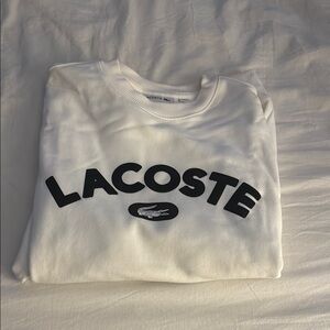 Lacoste White Crewneck with Black Logo